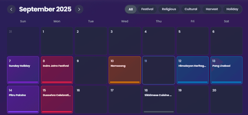 Cultural Calendar